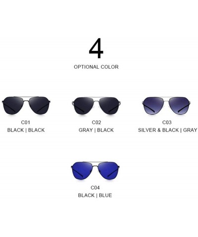 Oversized DESIGN Men Classic Pilot Sunglasses Aviation Frame HD Polarized C01 Black - C01 Black - CA18XDWO426 $18.29