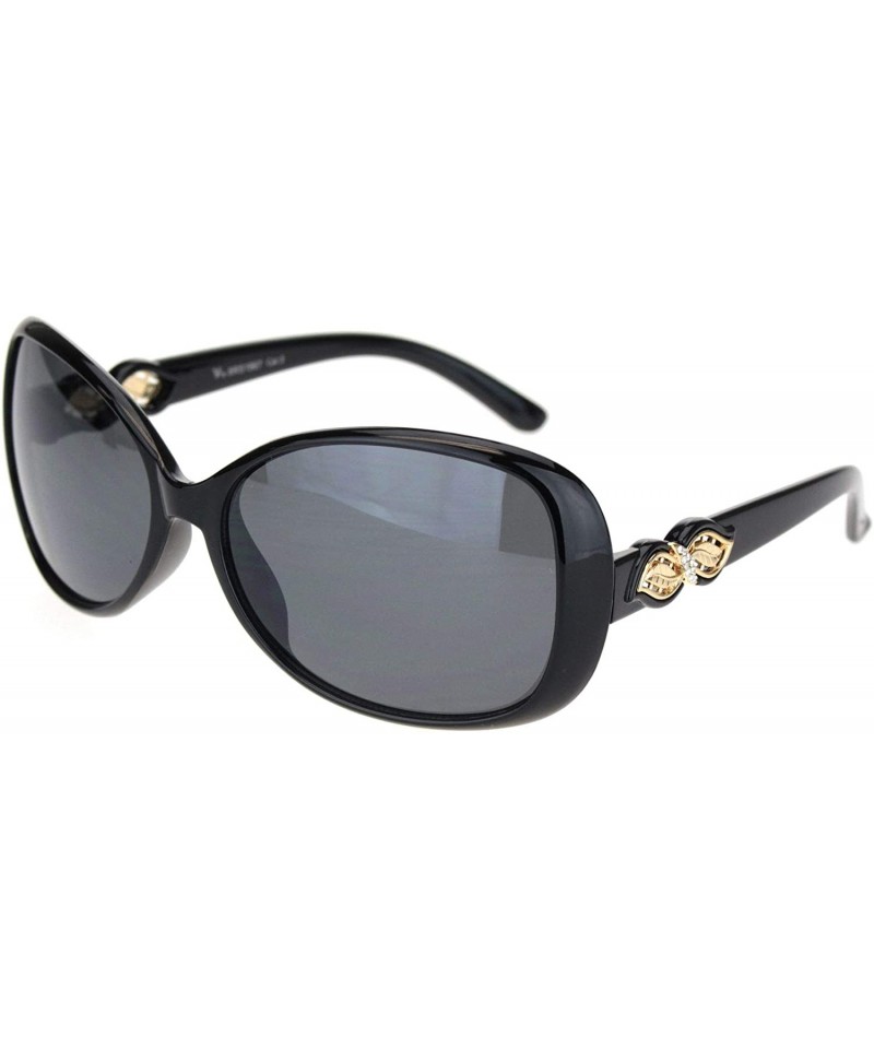 Butterfly Womens Rhinestone Foliage Jewel Designer Butterfly Sunglasses - All Black - CU18NWRO8QH $11.11