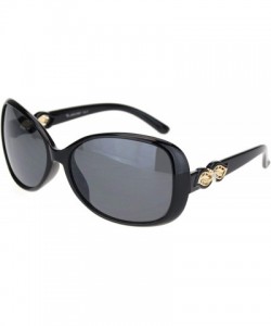 Butterfly Womens Rhinestone Foliage Jewel Designer Butterfly Sunglasses - All Black - CU18NWRO8QH $11.11