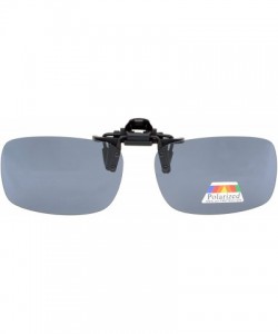 Rectangular Flip-up Clip-on Sunglasses Polarized Lens 59mm Wide x 39mm Height Millimeters - Mix - CI18NLQA2CU $20.56