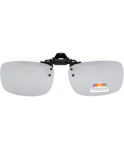 Rectangular Flip-up Clip-on Sunglasses Polarized Lens 59mm Wide x 39mm Height Millimeters - Mix - CI18NLQA2CU $20.56