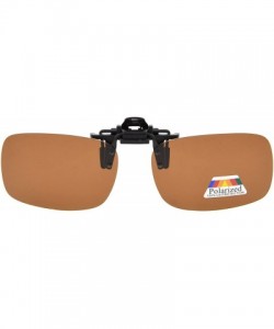 Rectangular Flip-up Clip-on Sunglasses Polarized Lens 59mm Wide x 39mm Height Millimeters - Mix - CI18NLQA2CU $20.56