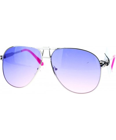 Aviator Square Aviator Sunglasses Unisex Fashion Racer Aviators Silver - Silver Pink - C1124G46NOT $13.14