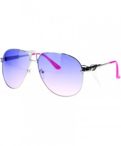 Aviator Square Aviator Sunglasses Unisex Fashion Racer Aviators Silver - Silver Pink - C1124G46NOT $13.14