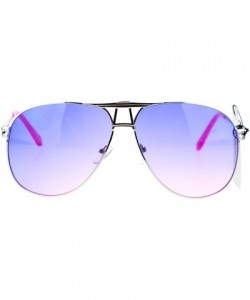 Aviator Square Aviator Sunglasses Unisex Fashion Racer Aviators Silver - Silver Pink - C1124G46NOT $13.14