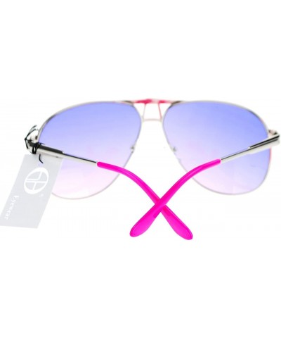 Aviator Square Aviator Sunglasses Unisex Fashion Racer Aviators Silver - Silver Pink - C1124G46NOT $13.14