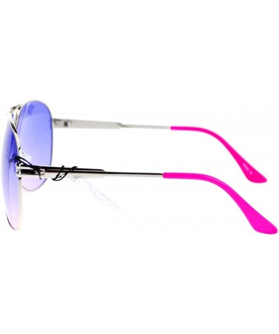 Aviator Square Aviator Sunglasses Unisex Fashion Racer Aviators Silver - Silver Pink - C1124G46NOT $13.14