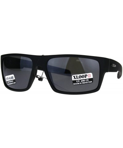 Rectangular Xloop Sunglasses Mens Rectangular Fashion Frame Anti-Glare Lens UV 400 - Matte Black - C2188T33YR7 $7.78