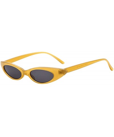 Oversized Retro Vintage Clout Cat Unisex Sunglasses Rapper Oval Shades Grunge Glasses - CP193XIHKGA $12.15