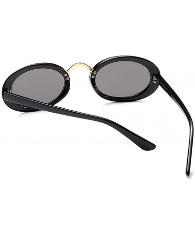 Oval Eyewear Oval Retro Vintage Sunglasses Clout Goggles Fashion Shades - C1 - CU18CG75KDR $25.10