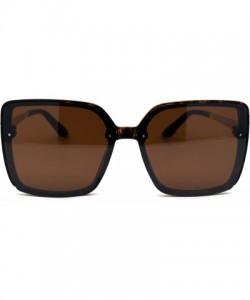 Butterfly Womens Squared Rectangular Butterfly Plastic Designer Sunglasses - Tortoise Brown - CD196WWTQL8 $12.80