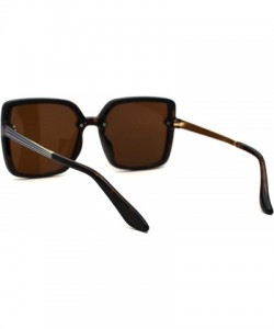 Butterfly Womens Squared Rectangular Butterfly Plastic Designer Sunglasses - Tortoise Brown - CD196WWTQL8 $12.80