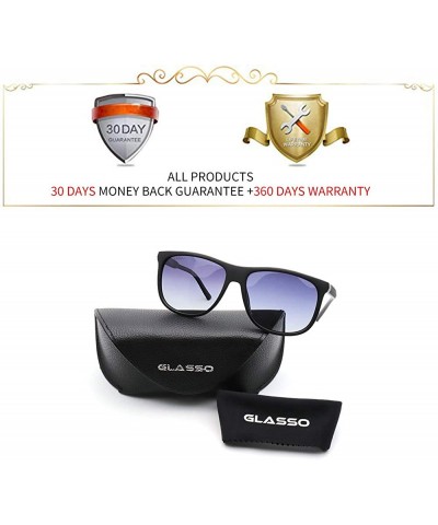Rectangular Polarized Mens Sunglasses 100% UV Protection Outdoor - Matte Black - CE18W40DKDY $20.18