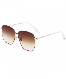 Square Oversized Sunglasses Rectangular Square Sun Glasses for Women Men Large Lens - Brown - C118OXHE95X $9.23