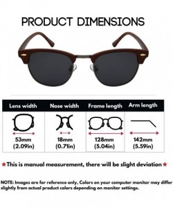 Rimless Semi-Rimless Polarized Sunglasses for Men Women Driving Fishing Hiking 100% UV Protection Faux Wood Print Frame - C51...