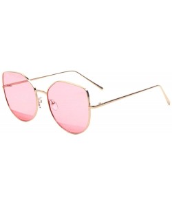 Cat Eye Cairo Bottom Lens Color Accent Geometric Cat Eye Sunglasses - Pink - CY1907OAQN3 $12.36