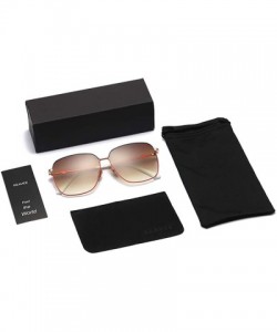 Square Oversized Sunglasses Rectangular Square Sun Glasses for Women Men Large Lens - Brown - C118OXHE95X $9.23