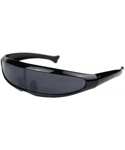Oversized Women Men Outdoor Fishtail Uni-lens Sunglasses- Riding Cycling Glasses Eyewear - C - C01908NXIKS $11.65