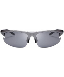 Square Retro Sunglasses Black Polarized Sunglasses for Men - Black Frame Grey Lens - CY188CYKEC3 $50.29