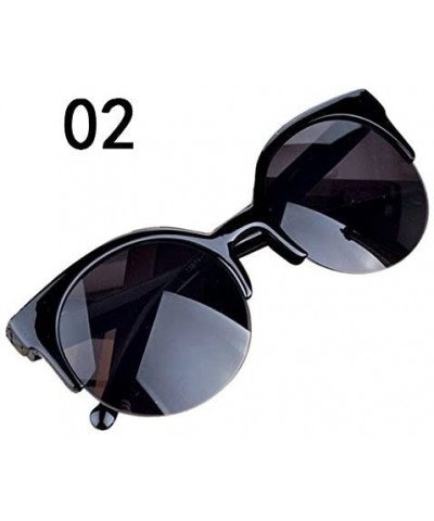 Semi-rimless Fashion Sunglasses Eyeglasses Protection - B - C81908W387M $10.47