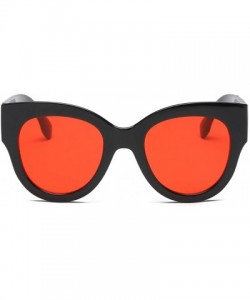 Semi-rimless Women Fashion Unisex Oval Shades Patchwork Sunglasses Integrated UV Glasses - Red - CX18EOYNLKU $8.90