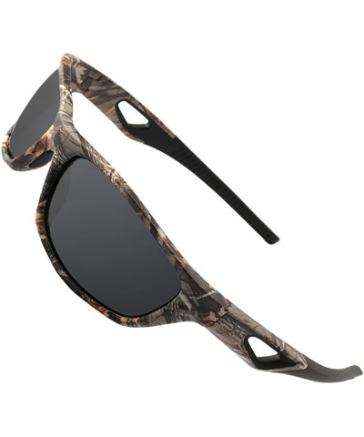 Wrap Polarized Outdoor Sports Sunglasses Tr90 Camo Frame for Men Women Driving Fishing Hunting Reduce Glare - CD18EMSN6TN $16.63