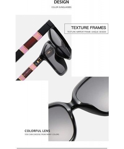 Square Oversized Sunglasses for Women and Men Colorblock Square Frame TR Leg Gradient Color Lens UV Protection - CS190HD67W3 ...