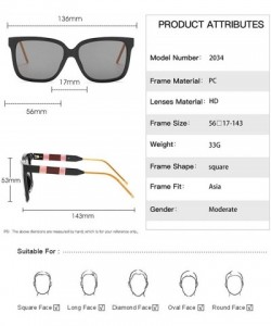 Square Oversized Sunglasses for Women and Men Colorblock Square Frame TR Leg Gradient Color Lens UV Protection - CS190HD67W3 ...