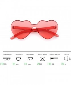 Rimless Heart Shape Rimless sunglasses Festival Party Glasses - (2 Packs) Pink+red - C4189H7DOIU $15.15