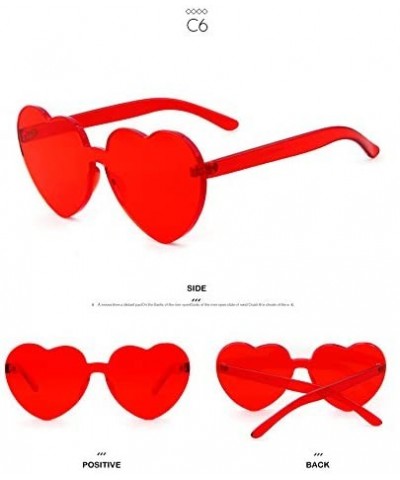 Rimless Heart Shape Rimless sunglasses Festival Party Glasses - (2 Packs) Pink+red - C4189H7DOIU $15.15