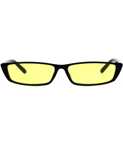 Cat Eye Narrow Rectangular Hippie Groove Plastic Cat Eye Sunglasses - Black Yellow - CQ18G7YTIUR $10.54