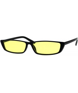 Cat Eye Narrow Rectangular Hippie Groove Plastic Cat Eye Sunglasses - Black Yellow - CQ18G7YTIUR $10.54