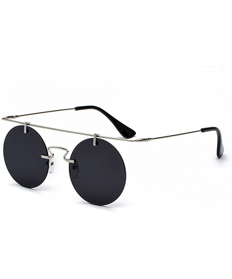 Rimless Retro sunglasses frameless personality lightweight sunglasses - Black Color - CM18G6I0R0D $21.27