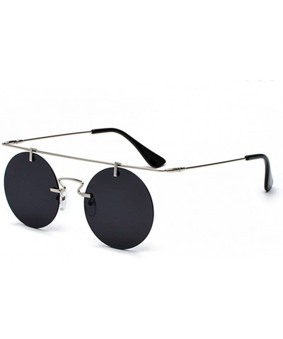 Rimless Retro sunglasses frameless personality lightweight sunglasses - Black Color - CM18G6I0R0D $21.27