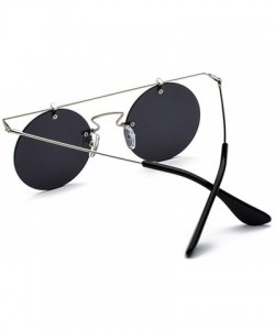 Rimless Retro sunglasses frameless personality lightweight sunglasses - Black Color - CM18G6I0R0D $21.27