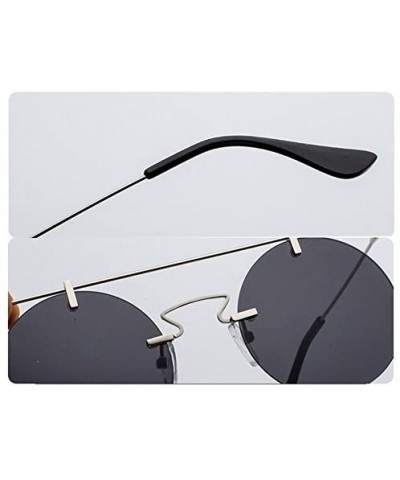 Rimless Retro sunglasses frameless personality lightweight sunglasses - Black Color - CM18G6I0R0D $21.27