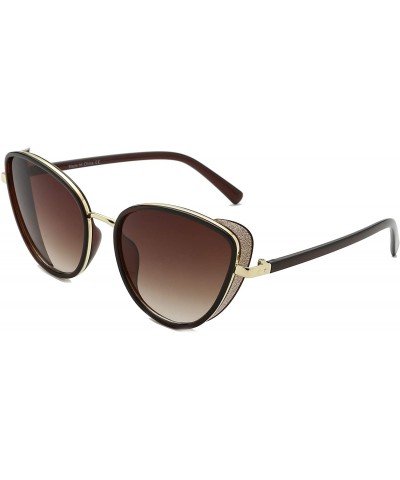 Cat Eye Women Cat Eye Fashion Sunglasses - Brown - CQ18TMQR3UM $10.84