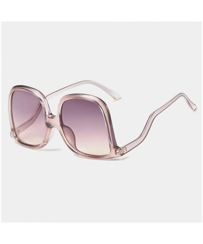 Oversized New Arrival 2020 Oversized Sunglasses Trendy Vintage Personality Design Women Sunglasses - C3 Clear Pink Gray - CV1...