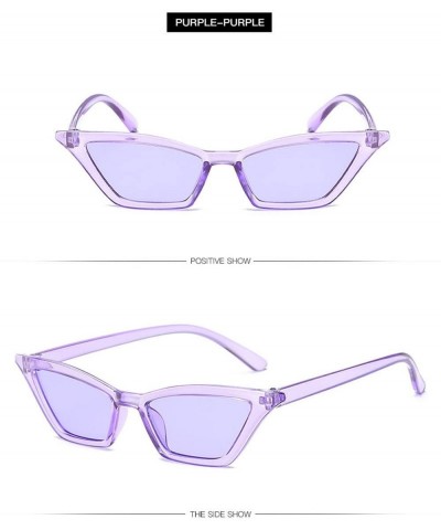 Cat Eye Women Fashion CAT Eye Sunglasses Retro Small Frame UV400 Eyewear Vintage - Purple&purple - CS18O4XZ0R2 $11.03