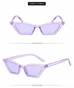 Cat Eye Women Fashion CAT Eye Sunglasses Retro Small Frame UV400 Eyewear Vintage - Purple&purple - CS18O4XZ0R2 $11.03