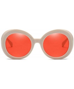 Oval 2019 new fashion trend oval punk explosion models unisex sunglasses - Pink&red - CA18LGWZKXM $10.11