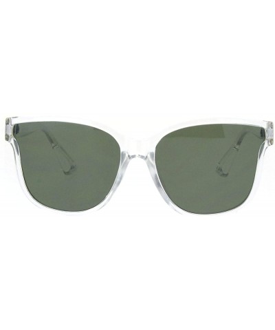Butterfly Womens Square Butterfly Sunglasses Classy Modern Fashion Shades UV 400 - Clear (Dark Green) - CK1936EMY57 $20.87