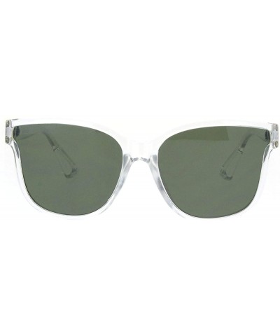 Butterfly Womens Square Butterfly Sunglasses Classy Modern Fashion Shades UV 400 - Clear (Dark Green) - CK1936EMY57 $10.72