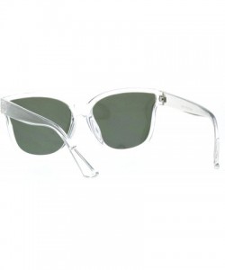 Butterfly Womens Square Butterfly Sunglasses Classy Modern Fashion Shades UV 400 - Clear (Dark Green) - CK1936EMY57 $10.72