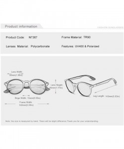 Round Genuine TR90 Tough Polarized Sunglasses For Men and Women Round Fashion - Matte Black - C218QLM5YUI $20.28