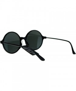 Round Womens Thin Light Weight Sunglasses Black Round Circle Frame Mirror Lens - Black - C6187K40W7K $11.35