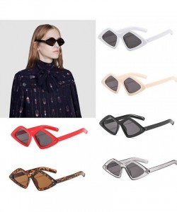 Square Lightweight Irregular Fashion Sunglasses Mirrored Polarized Women Retro UV 400 Protection Square Frame Eyewear - CT190...