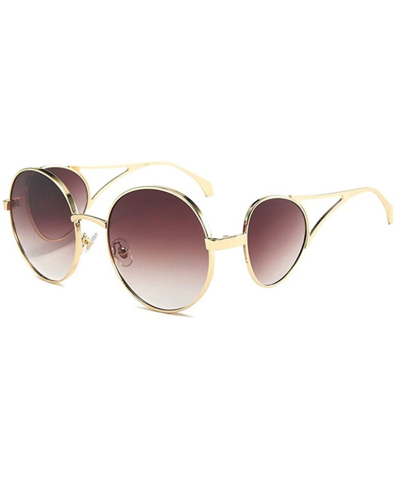 Round 2020 new punk round sunglasses women clear four lens glasses brand designer men goggles shades uv400 - C9198KCY3XL $18.15