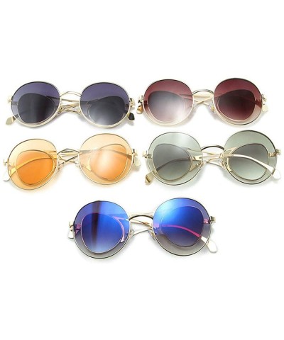 Round 2020 new punk round sunglasses women clear four lens glasses brand designer men goggles shades uv400 - C9198KCY3XL $18.15