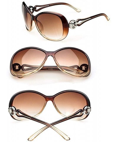 Oval UV400 Framed Sunglasses - Fashion Oval Shape Sunglasses for Women - Coffee - CD18XIHCHR5 $34.65